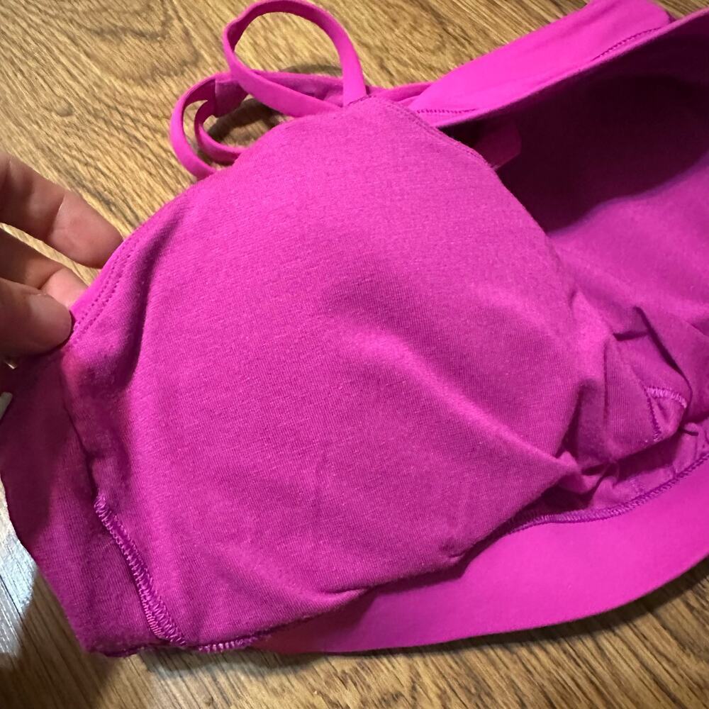 Lululemon magenta pink Crossback padded sports bra size 10 yoga running straps - Picture 4 of 6